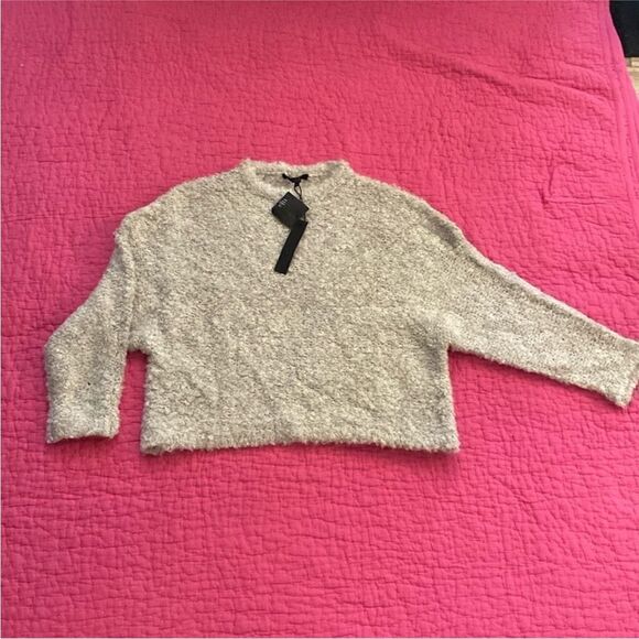 Tibi Cozy Cream cropped Sweater, XS - Picture 1 of 8